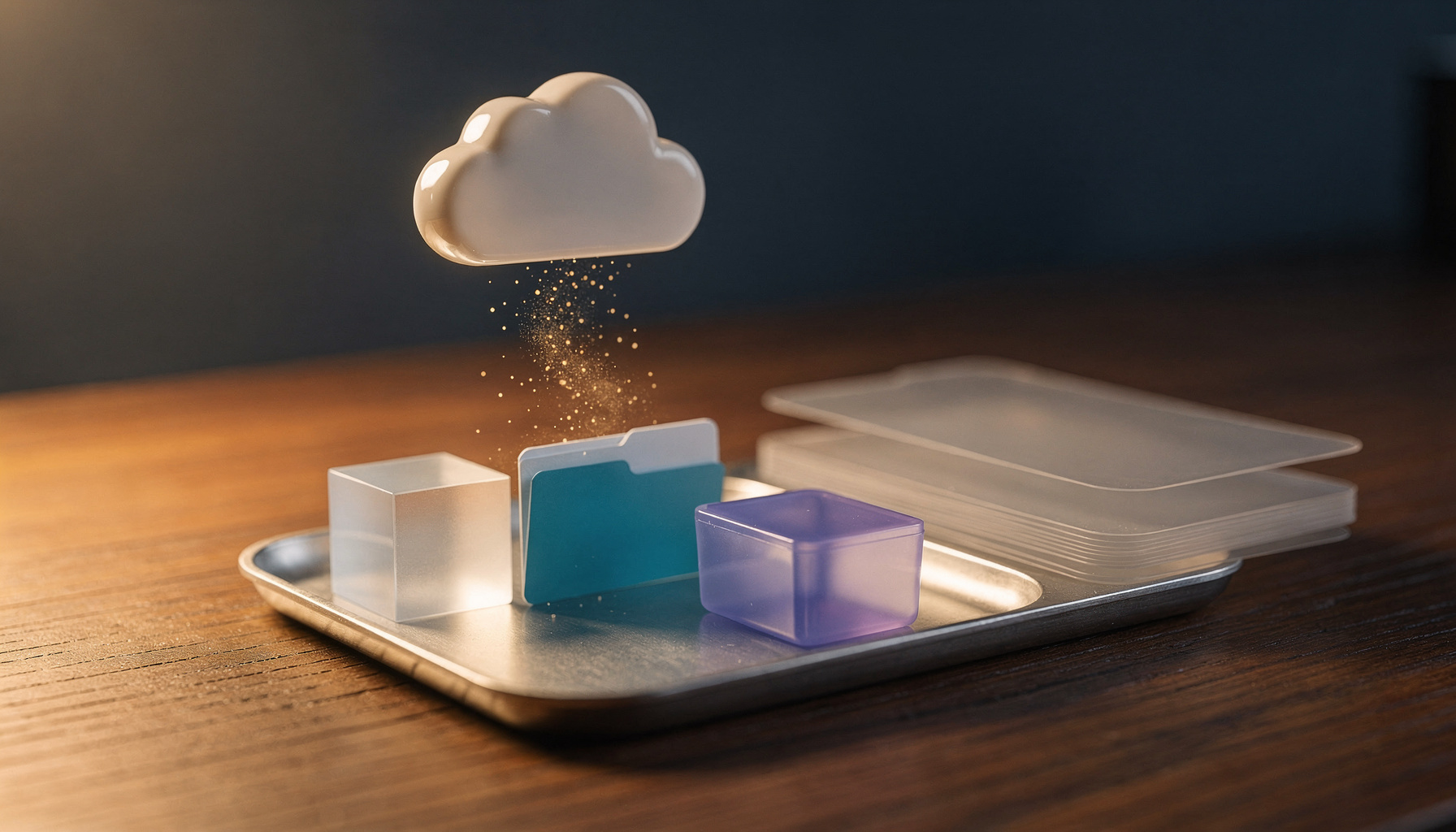 Ustawienia systemowe macOS pokazujące opcje synchronizacji Pulpitu i Dokumentów w iCloud